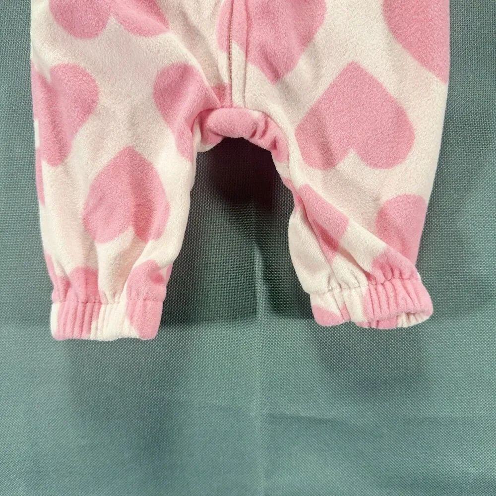 Baby Girl Clothes New Carter's Newborn Pink Fleece Heart Hooded Outfit